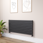 Riace Midnight Black Flat Designer Radiator 630x1400mm Double Panel 5027 BTU image 1