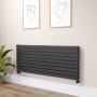 Riace Midnight Black Flat Designer Radiator 630x1600mm Double Panel 5648 BTU image 1