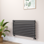 Sorrento Midnight Black Oval Designer Radiator 590x1000mm Single Panel 2420 BTU image 1