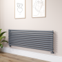 Sorrento Dark Grey Anthracite Oval Designer Radiator 590x1800mm Single Panel 4256 BTU image 1