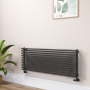 Sorrento Midnight Black Oval Unique Designer Radiator 455x1200mm Single Panel 2836 BTU image 1