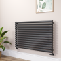 Sorrento Midnight Black Oval Designer Radiator 767x1200mm Single Panel 3724 BTU image 1