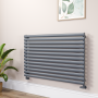 Sorrento Dark Grey Anthracite Oval Designer Radiator 767x1200mm Single Panel 3724 BTU image 1