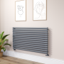 Sorrento Dark Grey Anthracite Oval Designer Radiator 767x1400mm Single Panel 4311 BTU image 1