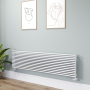 Ventura White Oval Unique Designer Radiator 455x1800mm Single Panel 4594 BTU image 1