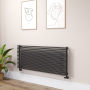 Sorrento Midnight Black Oval Unique Designer Radiator 595x1400mm Single Panel 4498 BTU image 1