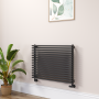 Sorrento Midnight Black Oval Unique Designer Radiator 595x800mm Single Panel 2386 BTU image 1