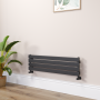 Riace Midnight Black Flat Designer Radiator 280x1000mm Single Panel 1082 BTU image 1