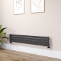 Riace Midnight Black Flat Designer Radiator 280x1600mm Single Panel 1686 BTU image 1