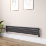Riace Midnight Black Flat Designer Radiator 280x1800mm Single Panel 1898 BTU image 1