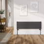 Sorrento Midnight Black Oval Designer Radiator 295x1000mm Single Panel 1212 BTU image 1