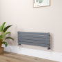 Riace Dark Grey Anthracite Flat Designer Radiator 350x1000mm Single Panel 1352 BTU image 1