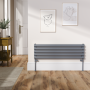 Sorrento Dark Grey Anthracite Oval Designer Radiator 295x1000mm Single Panel 1212 BTU image 1