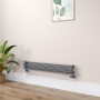 Sorrento Dark Grey Anthracite Oval Unique Designer Radiator 175x1200mm Single Panel 1147 BTU image 1