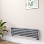 Sorrento Dark Grey Anthracite Oval Designer Radiator 295x1200mm Single Panel 1433 BTU image 1