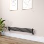 Sorrento Midnight Black Oval Unique Designer Radiator 175x1400mm Single Panel 1348 BTU image 1