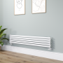 Sorrento White Oval Designer Radiator 295x1600mm Single Panel 1891 BTU image 1