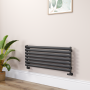 Sorrento Midnight Black Oval Designer Radiator 413x1000mm Single Panel 1696 BTU image 1