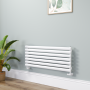 Sorrento White Oval Designer Radiator 413x1000mm Single Panel 1696 BTU image 1
