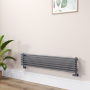 Ventura Dark Grey Anthracite Oval Unique Designer Radiator 245x1200mm Single Panel 1553 BTU image 1