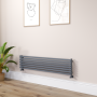 Ravello Dark Grey Anthracite Square Designer Radiator 315x1400mm Single Panel 2034 BTU image 1