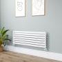 Riace White Flat Designer Radiator 490x1400mm Single Panel 2590 BTU image 1
