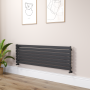 Riace Midnight Black Flat Designer Radiator 490x1600mm Single Panel 2952 BTU image 1