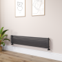 Ravello Midnight Black Square Designer Radiator 315x1600mm Single Panel 2297 BTU image 1