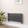 Sorrento Midnight Black Oval Designer Radiator 472x1000mm Single Panel 1935 BTU image 1