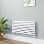 Sorrento White Oval Designer Radiator 472x1000mm Single Panel 1935 BTU image 1