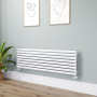 Sorrento White Oval Designer Radiator 472x1600mm Single Panel 3024 BTU image 1
