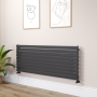 Riace Midnight Black Flat Designer Radiator 630x1600mm Single Panel 3795 BTU image 1