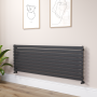 Riace Midnight Black Flat Designer Radiator 630x1800mm Single Panel 4266 BTU image 1