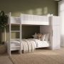 White Ribbed Detail Bunk Bed with Storage - Riya image 1