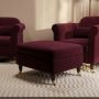GRADE A1 - Burgundy Velvet Footstool - Ramona