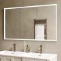 Triple Door Recessed Bathroom Mirror Cabinet with Lights Demister & Socket 1200 x 700mm - Rona image 1