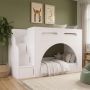 White Bunk Bed with Stairs and Storage - Rossa image 1