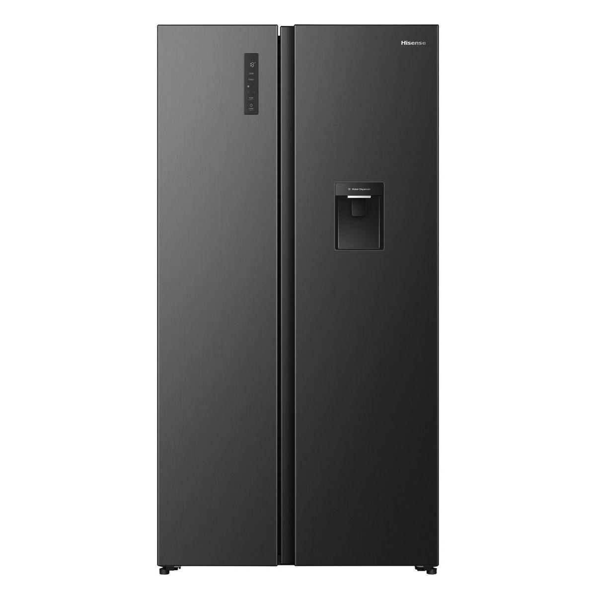 GRADE A2 - Hisense PureFlat 541 Litre Side-by-Side American Fridge Freezer - Black