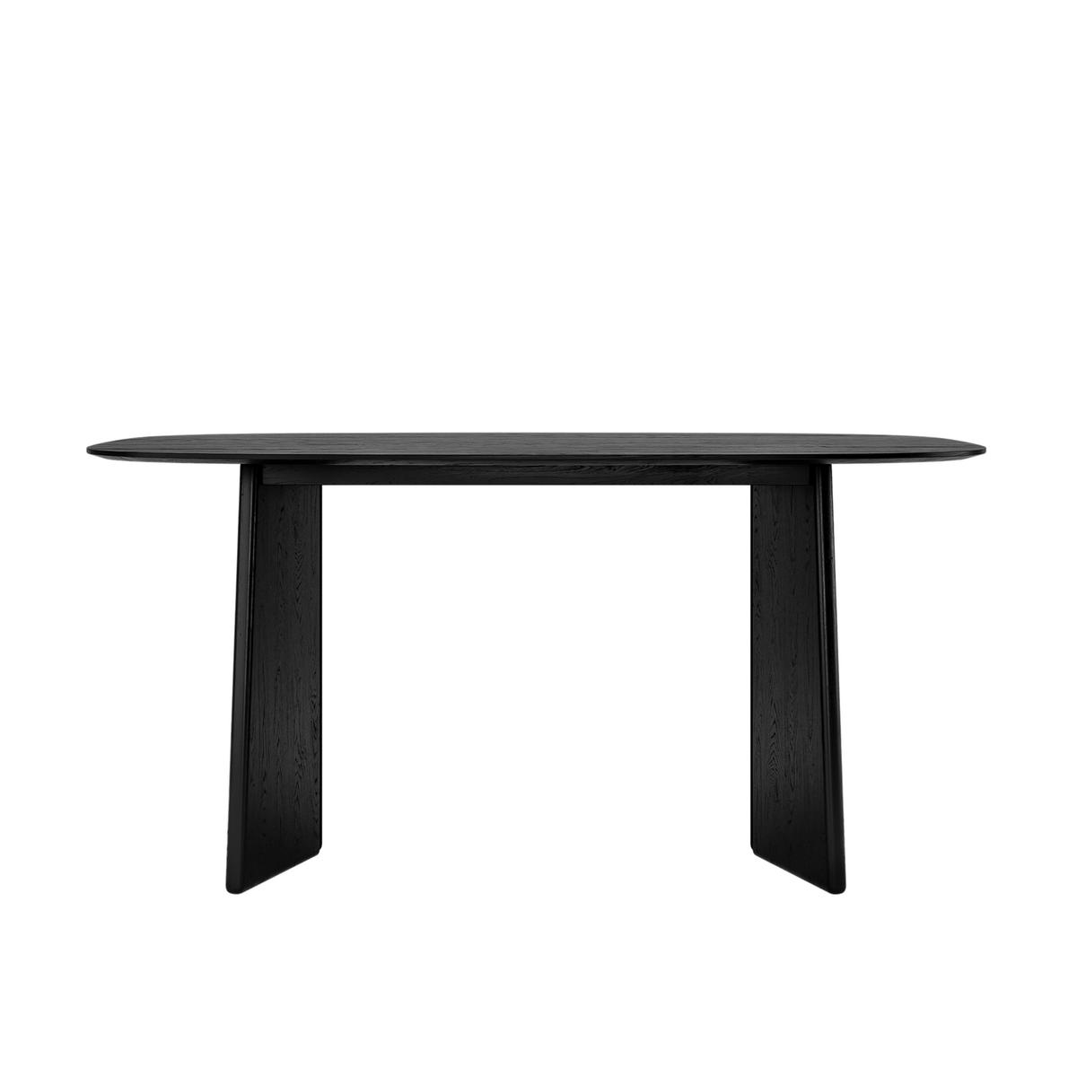 Rectangular Black Wooden Dining Table - Seats 4 - 6 - Rivo image 1