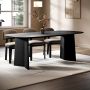Large Rectangular Black Wooden Dining Table - Seats 6 - 8 - Rivo image 1