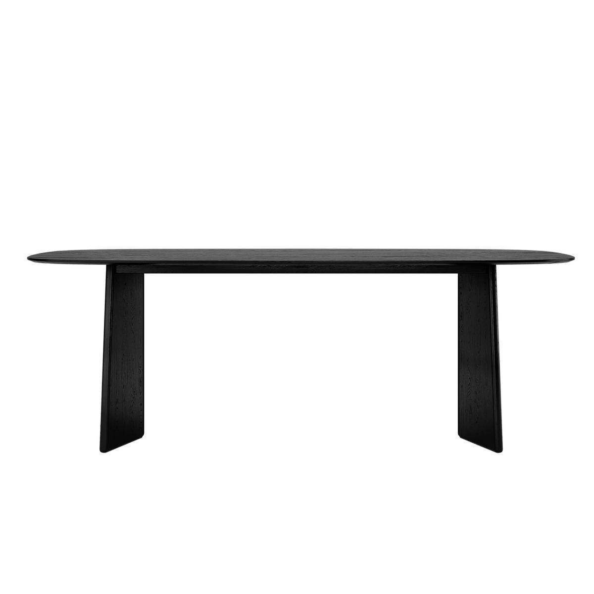 Large Rectangular Black Wooden Dining Table - Seats 6 - 8 - Rivo image 1