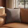 Brown Patterned Rope Trim Sofa Scatter Cushion - 45 x 45cm - Eos image 1