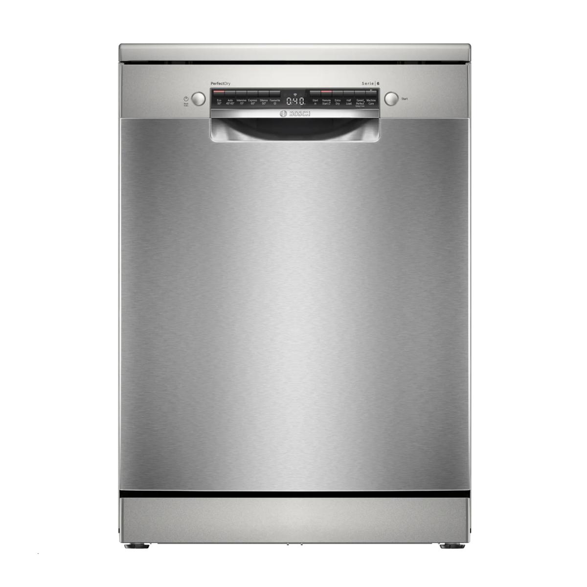 Refurbished Bosch Series 6 Freestanding Dishwasher - Smart Wi-Fi, B-Rated, Brushed steel anti-fingerprint
