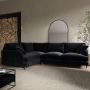 GRADE A2 - Black Velvet 4 Seater Left Hand Corner Sofa - Payton image 1