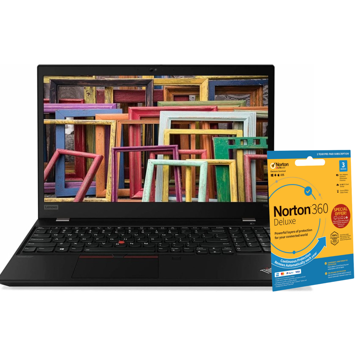 Refurbished Lenovo Thinkpad T15 Intel Core i7 10th gen 16GB RAM 256GB SSD 15.6 Inch Windows 11 Pro Laptop image 1