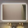 ONLY OPENED - Rectangular Brass Backlit Heated Bathroom Mirror with Lights 1200 x 800mm - Taurus