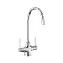 Rangmaster Belfast Chrome Kitchen Mixer Tap with White Handles  image 1