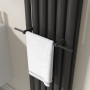 Black Designer Towel Holder for Steel & Electric Radiators - 420mm image 1