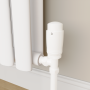 Elego White Modern TRV Angled Thermostatic Radiator Valves With Lockshield image 1