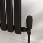 Elego Matte Black Modern TRV Angled Thermostatic Radiator Valves With Lockshield image 2
